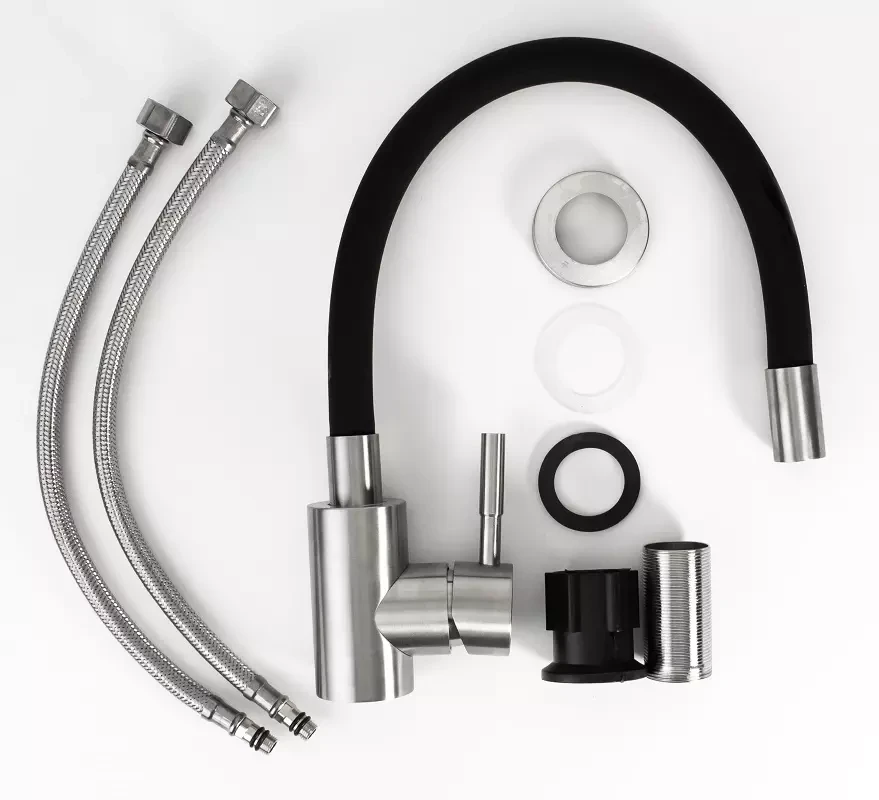 Смеситель для кухни, гибкий излив, черный ESKO Snake K44 B