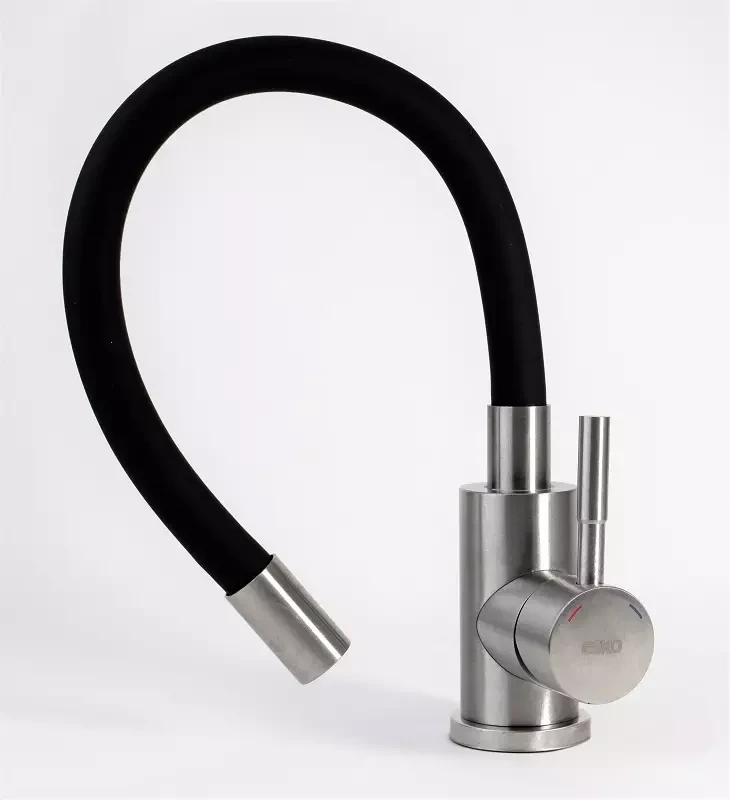 Смеситель для кухни, гибкий излив, черный ESKO Snake K44 B