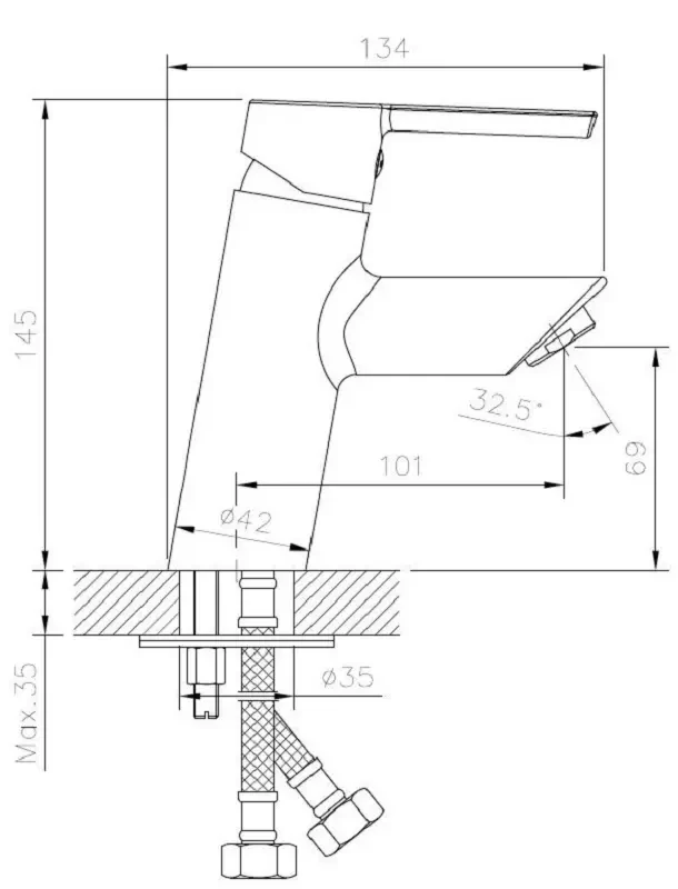 Смеситель для раковины, хром ESKO Limassol LL26