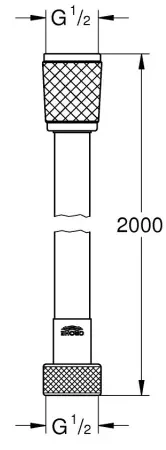Душевой шланг  GROHE Rotaflex 2000 мм, TwistStop