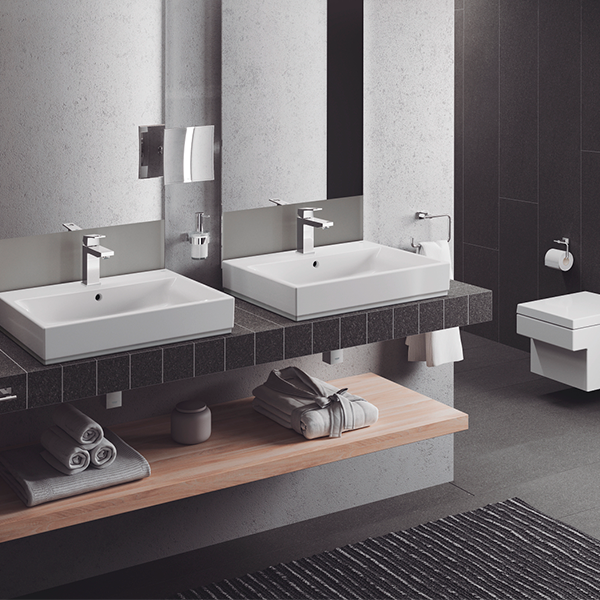 Раковина накладная 60, с крепежами, с переливом, альпин-белый Grohe Cube Ceramic 3947700H