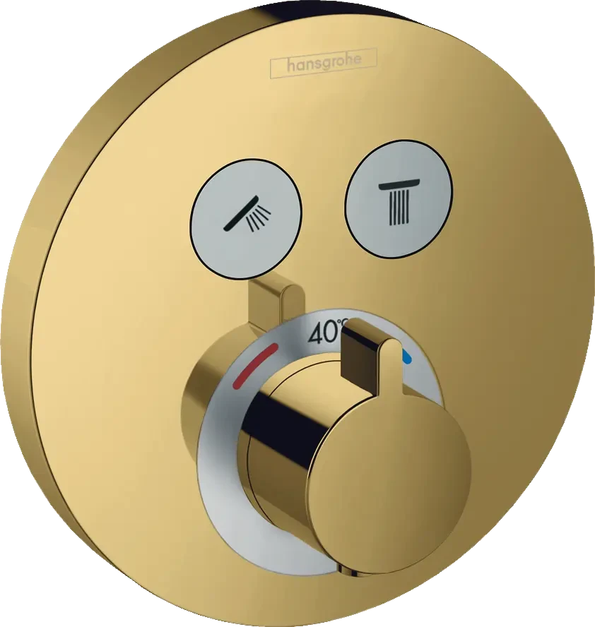 Термостат для душа, встраиваемый, на 2 потребителя, золото Hansgrohe ShowerSelect 15743990
