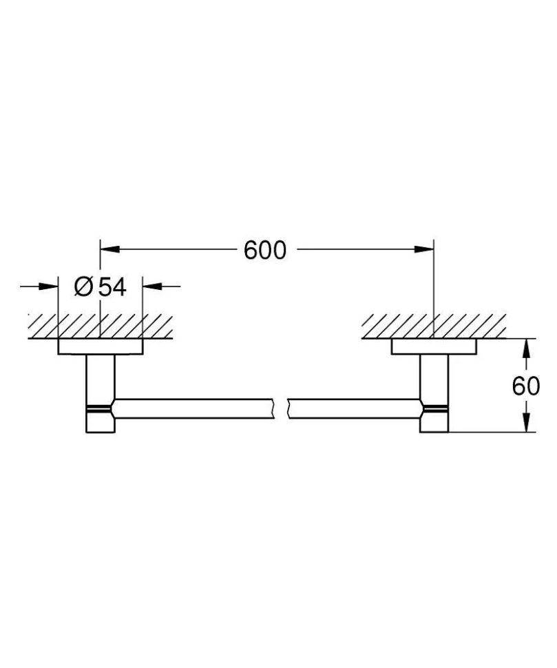 Держатель для полотенца 600, черный Grohe Essentials 1022512430