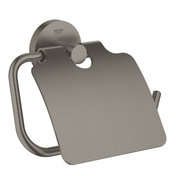 Держатель для туалетной бумаги с крышкой GROHE Essentials, темный графит матовый 40367al1