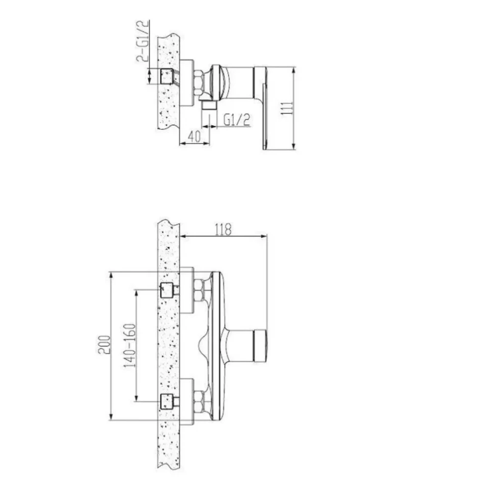 Смеситель для душа, хром ESKO Baku BK 80