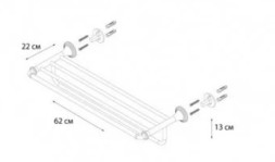 "LUKSOR" Полка для полотенец FX-71615B (к/к 4)