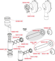 Cифон для писсуара с манжетой Alcaplast A45A