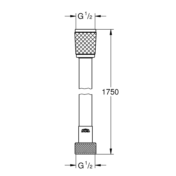 Душевой шланг 1750, с функцией Twistfree, хром Grohe Vitalio Comfort 28745001