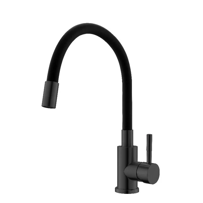 Смеситель для кухни, гибкий излив, черный ESKO Snake K44BTotal
