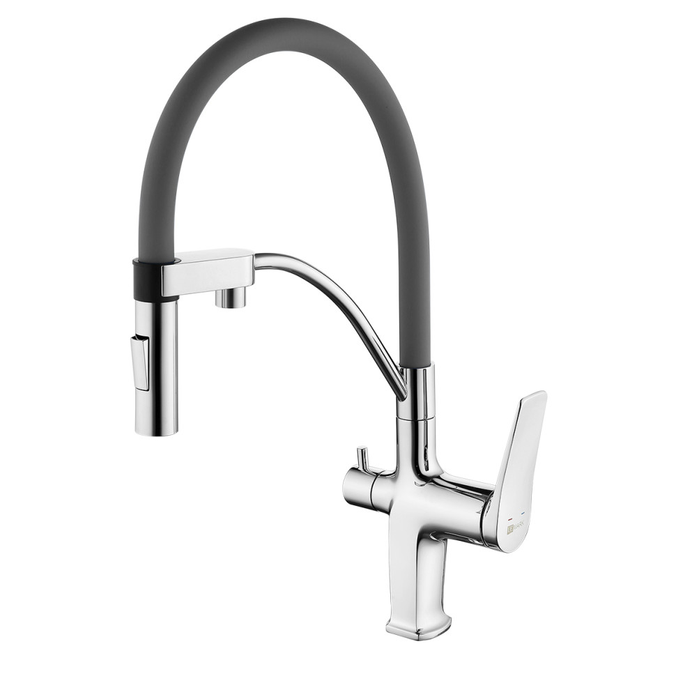 LM3074C-Gray Смеситель Lemark Comfort для кухни с подключением к фильтру с питьевой водой