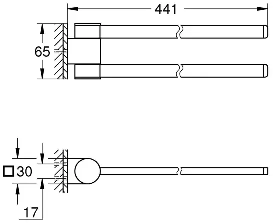 Держатель для полотенца, поворотный, черный Grohe Selection 41219KF0
