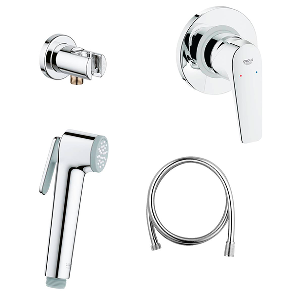 Гигиенический душ со встраиваемым смесителем, хром Grohe Bau Flow 124900