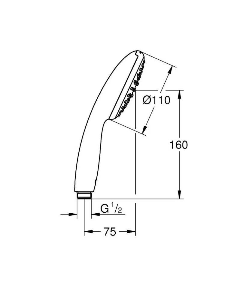 Ручной душ GROHE Tempesta 110, 1 режим струи, 16.6 л/мин, хром (27852003)