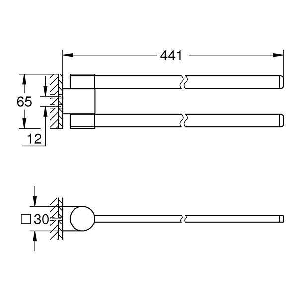 Держатель для полотенца GROHE Selection двойной, поворотный, хром (41063000)
