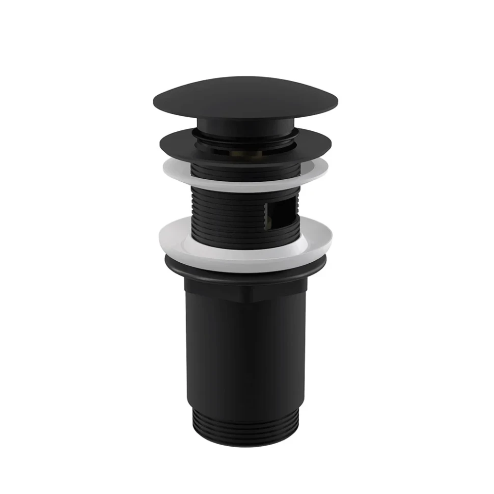 Донный клапан для раковины, большая заглушка, черный Alcaplast Click-Clack A392BLACK