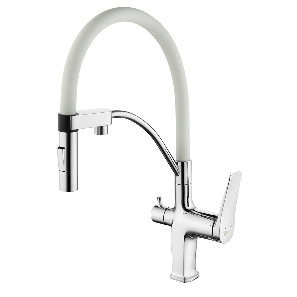 Смеситель для кухни с подключением к фильтру с питьевой водой, Lemark Comfort - LM3074C-White