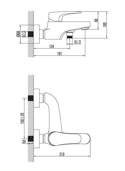 LEMARK Серия SHIFT. Смеситель для ванны  -  LM4332C