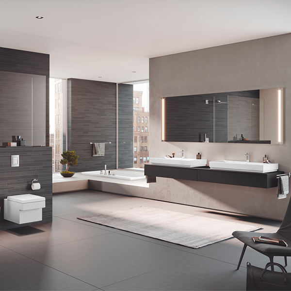 Держатель для стакана, мыльницы, дозатора жидкого мыла, хром Grohe Essentials Cube 40508001