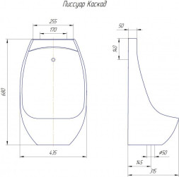 ROSA писсуар KASK05K Каскад, санфарфор