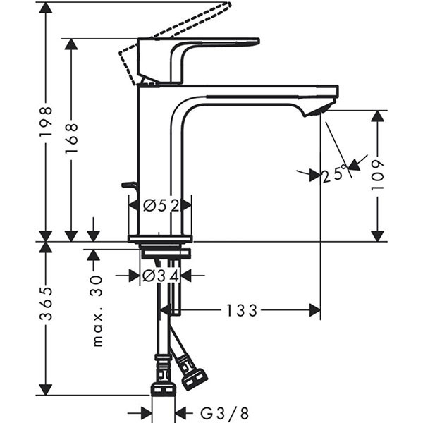 Смеситель для раковины 110, с донным клапаном, черный Hansgrohe Rebris S CoolStart 72519670