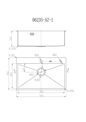 Мойка 450x700, одна чаша, нержавеющая сталь JOMOO 06235-9CZ-1