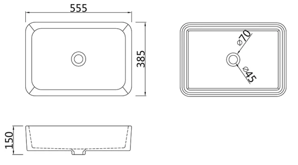 Раковина накладная 55, серый матовый SSWW CL3337 matte grey