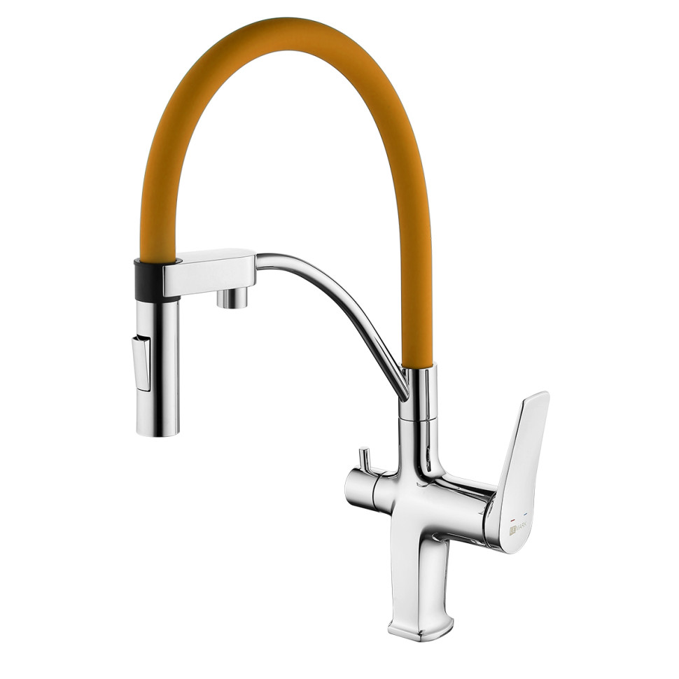 LM3074C-Orange Смеситель Lemark Comfort для кухни с подключением к фильтру с питьевой водой