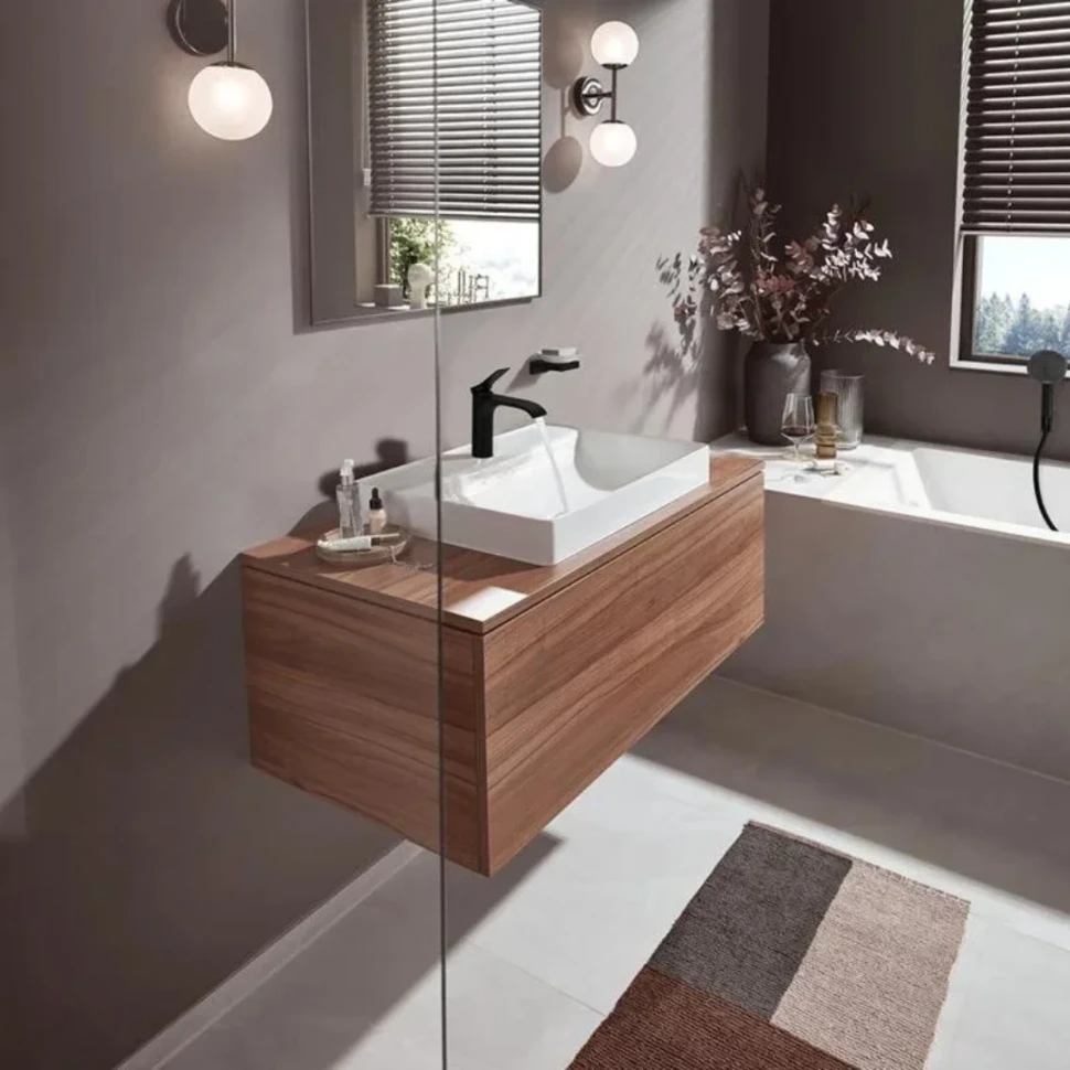 Смеситель для раковины с донным клапаном, черный Hansgrohe Vivenis 75020670