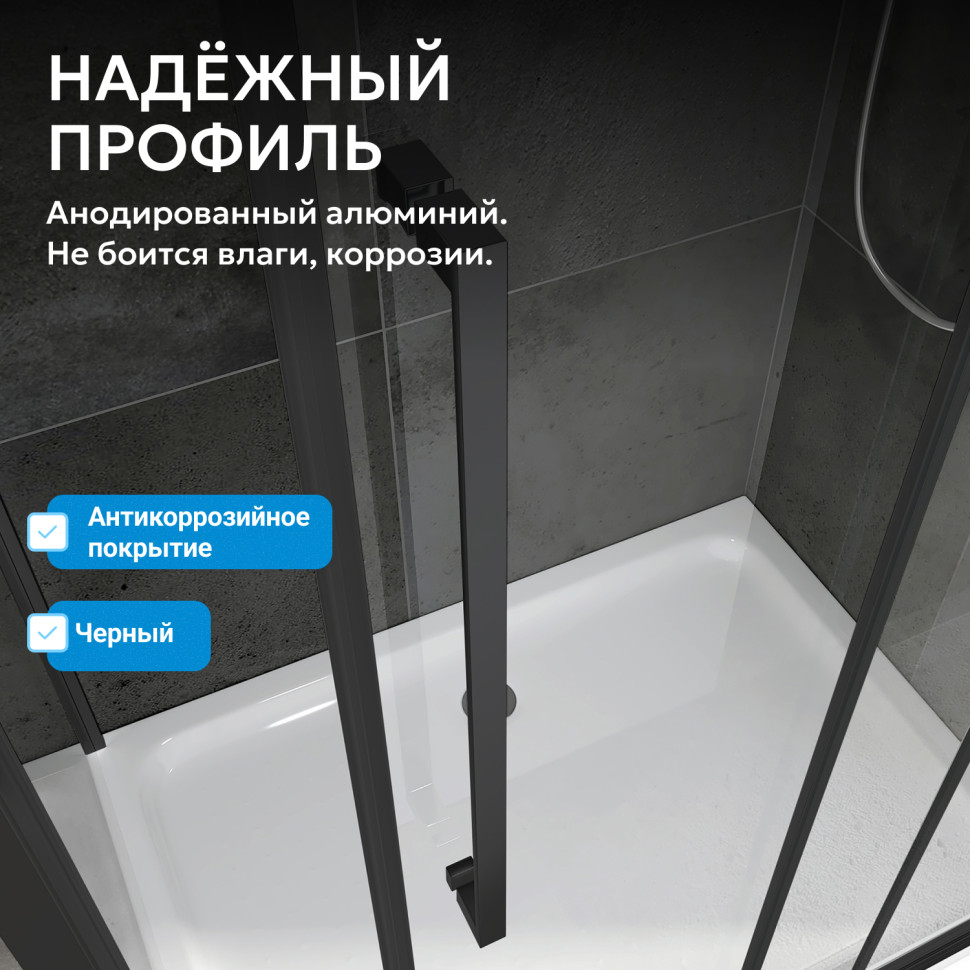 Душевая дверь ABBER Schwarzer Diamant AG30160BMH