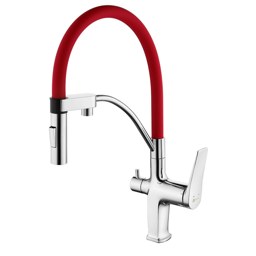 LM3074C-Red Смеситель Lemark Comfort для кухни с подключением к фильтру с питьевой водой