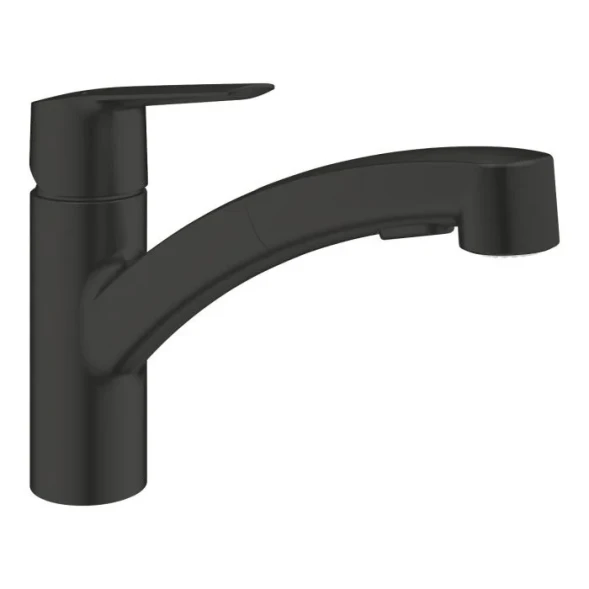 Смеситель для кухни, с выдвижным изливом, черный Grohe QuickFix Start 303072431