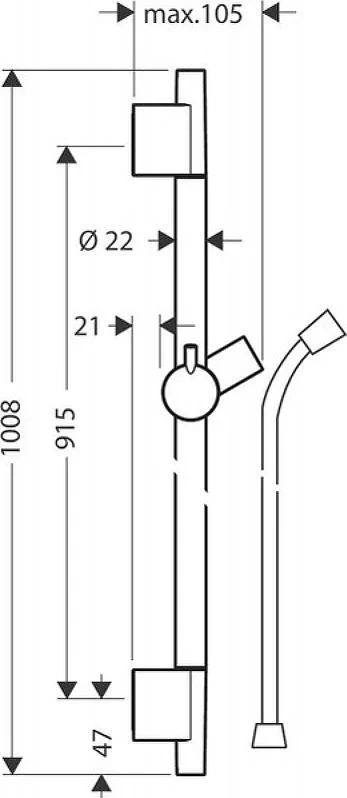 Душевая штанга 900, золото Hansgrohe Unica S Puro Reno 28631990