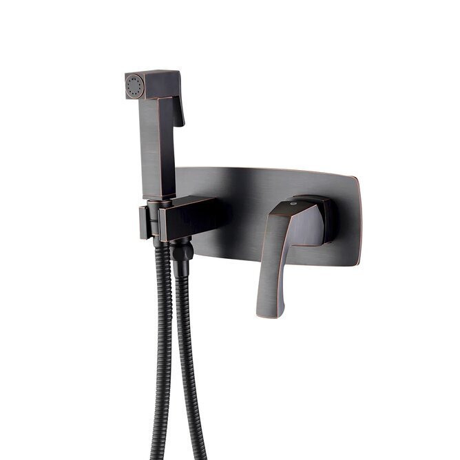 LM6219ORB NUBIRA Смеситель для ванны с гигиеническим душем, встраеваемый черная бронза