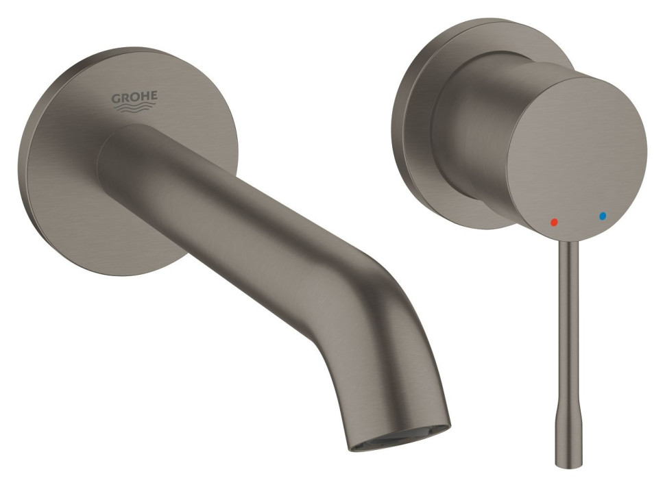 Внешняя часть смесителя для ванны GROHE Essence с переключателем на 3 положения, темный графит матовый (24092AL1)