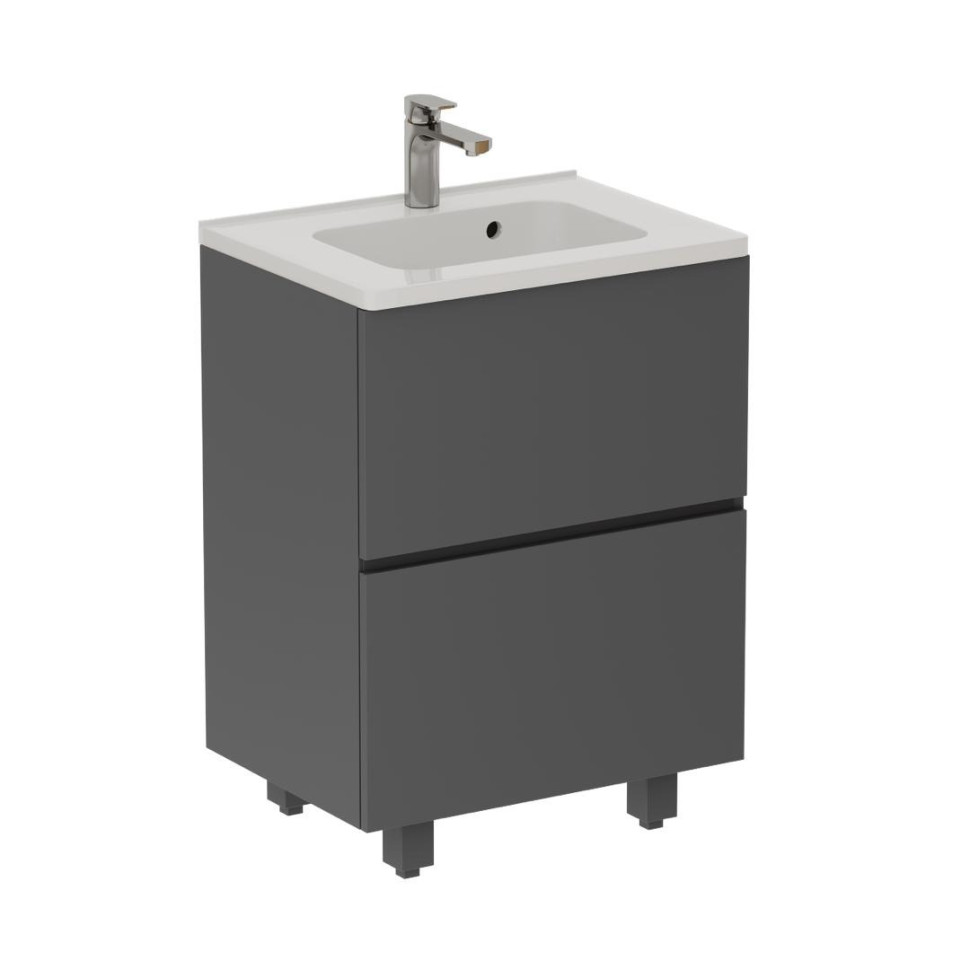 Тумба напольная SANITEKO "Кианит серый" под COMO 80, 2 ящика, серый матовый