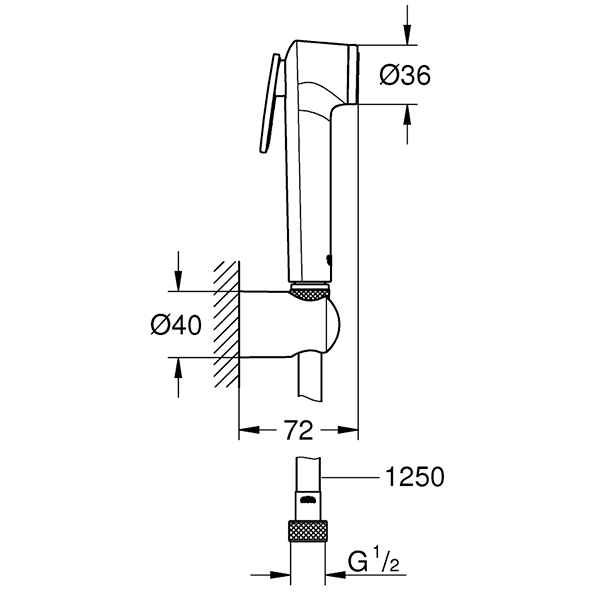 Душевой набор GROHE с 1 режимом струиTempesta-F Trigger Spray 30 27513001
