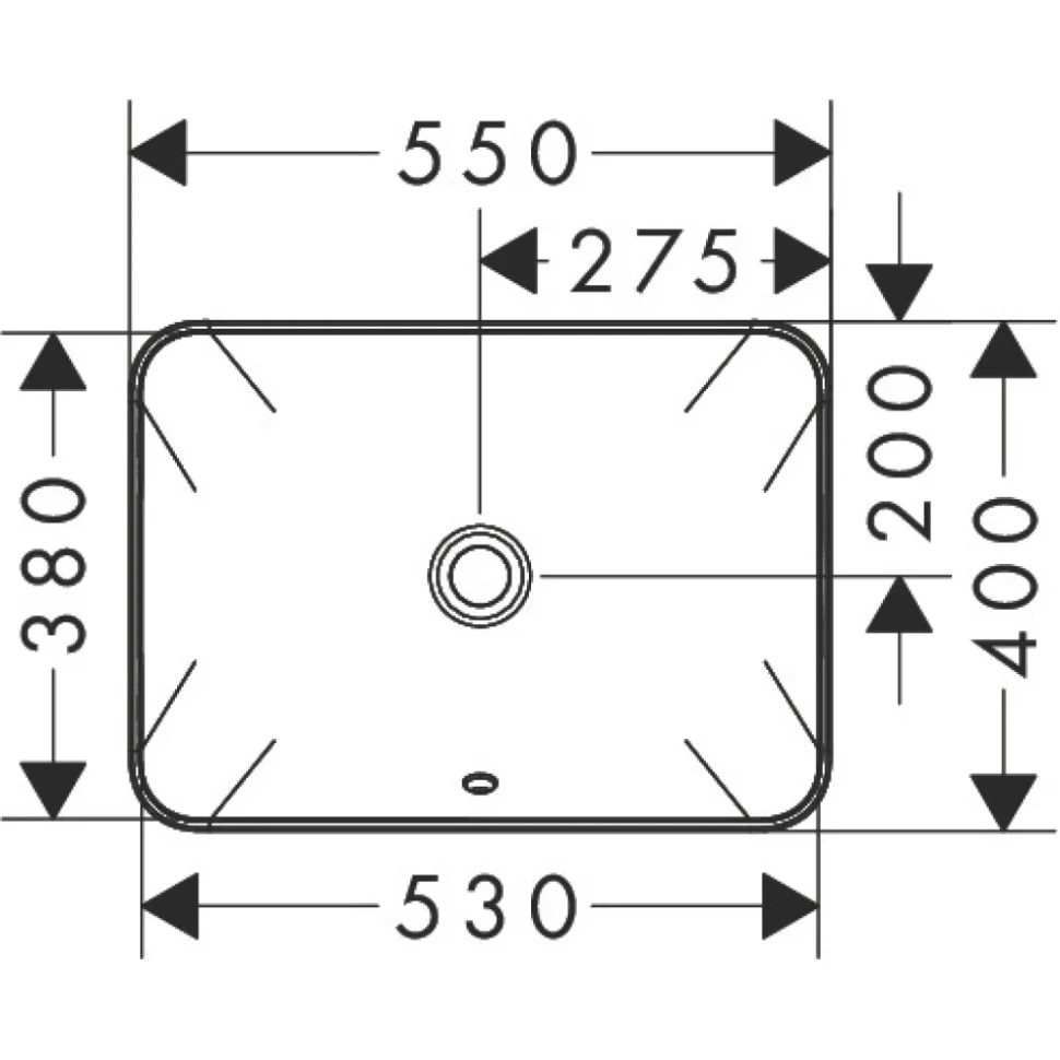 Раковина встраиваемая снизу 45, белая Hansgrohe Xuniva Q 60154450