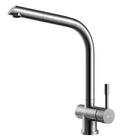 LM5075S Эксперт Смеситель для кухни с вытяжным изливом, сталь (к/к 10)
