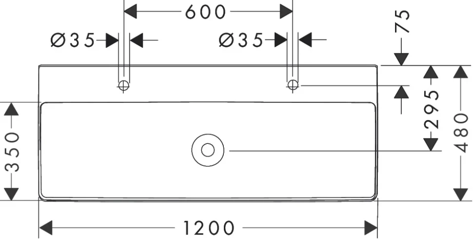 Раковина накладная 120, белая Hansgrohe Xelu Q 60322450