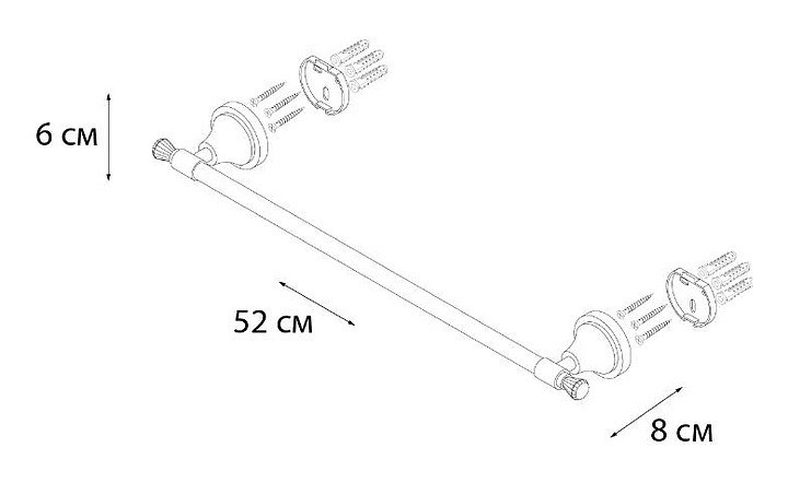 "CRYSTAL" Полотенцедержатель (45 см.) SF-35001A (к/к 10)