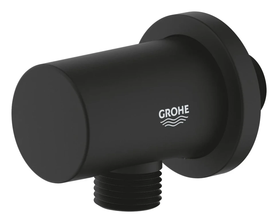Подключение для душевого шланга GROHE Rainshower круглая розетка, цвет Фантомный чёрный (22118KF0)