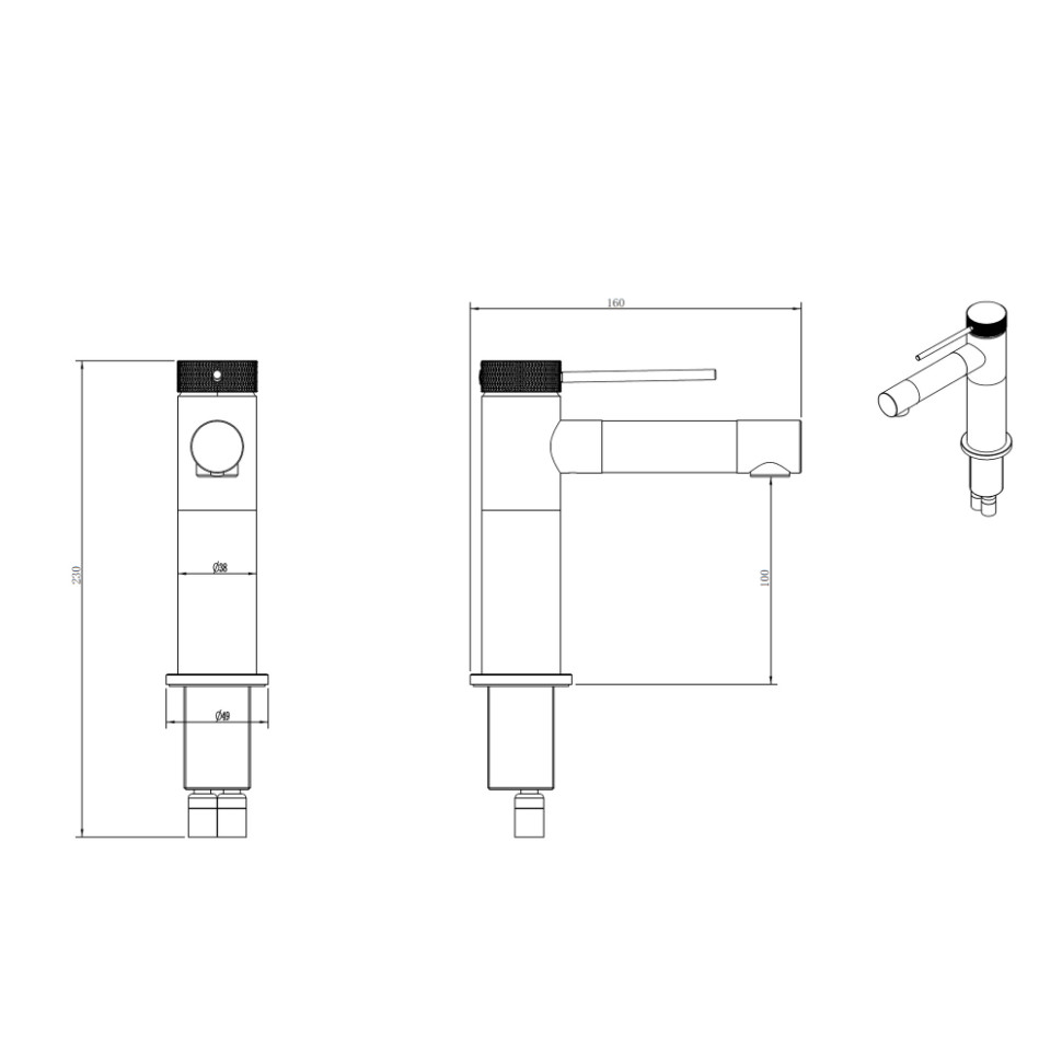 Смеситель ABBER Emotion 316 AF8810BRG для раковины, брашированное розовое золото