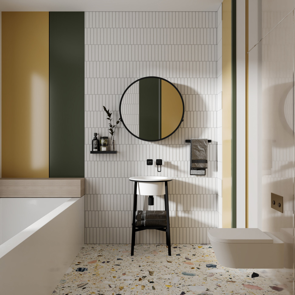 Консоль с керамической раковиной ABBER Bequem AC2130MW белый матовый