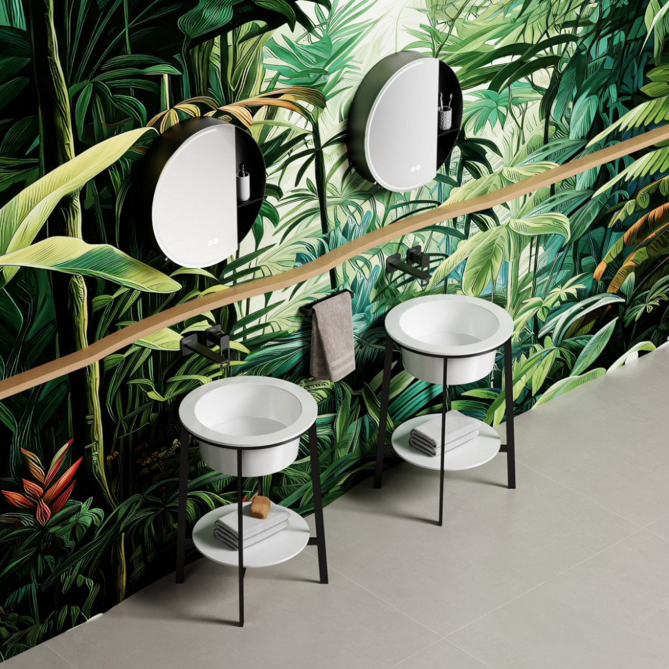 Консоль с керамической раковиной ABBER Bequem AC2130MW белый матовый