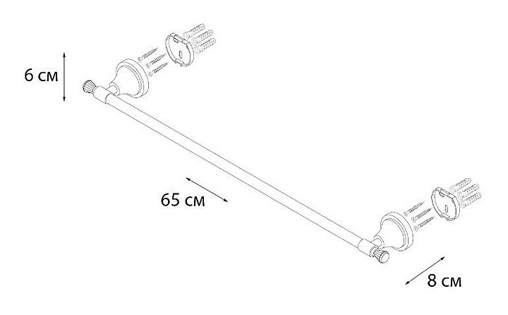 "CRYSTAL" Полотенцедержатель (60 см.) SF-35001 (к/к 10)