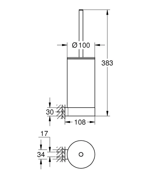 Туалетный ершик, комплект, холодный рассвет Grohe Selection 41076GN0