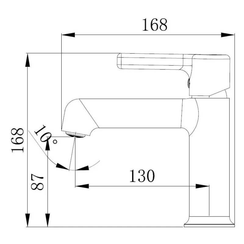 Смеситель для раковины, черный VODA Column Black CLM26MB
