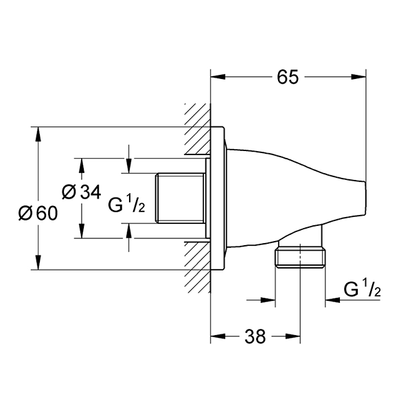 Подключение для душевого шланга Grohe Ondus 27190000