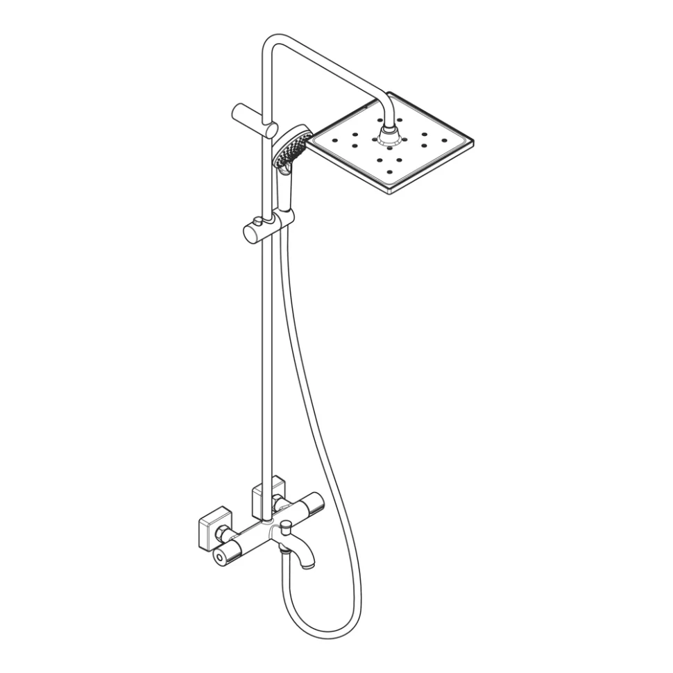 Душевая система с термостатом для ванны, черный Hansgrohe Vernis Shape 240 26900670