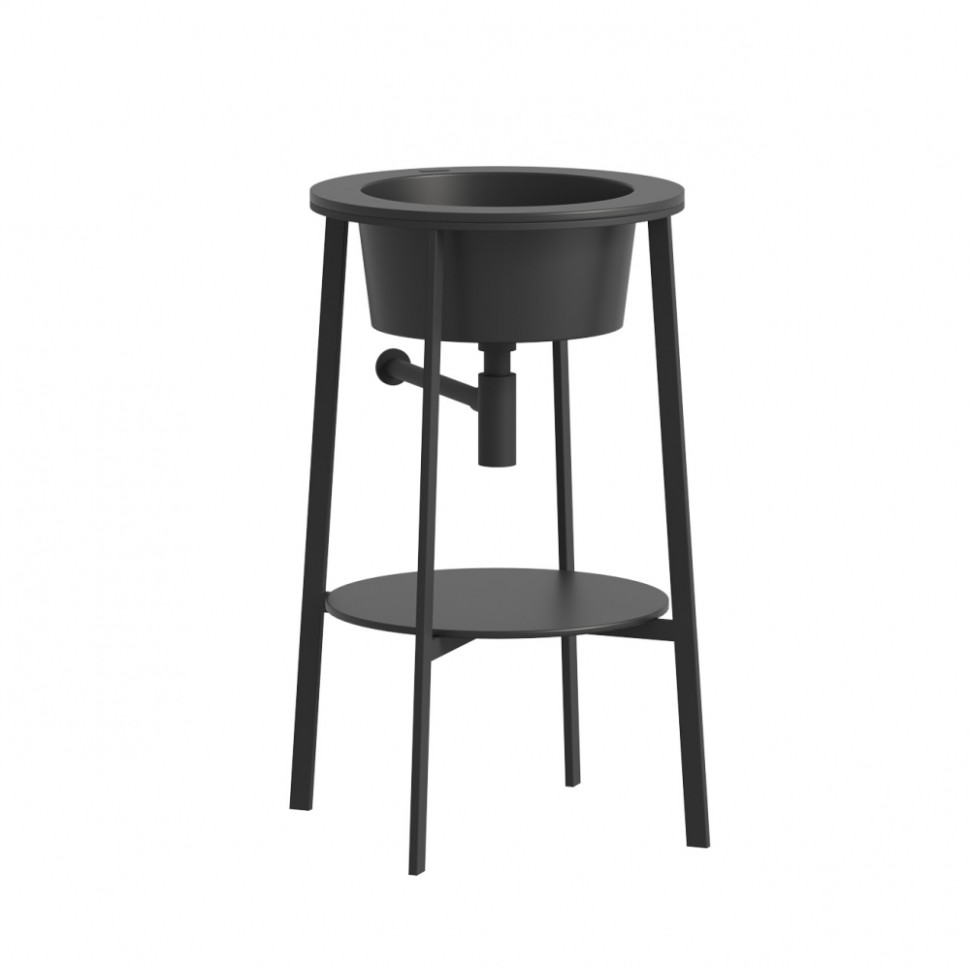 Консоль с керамической раковиной ABBER Bequem AC2130MB черный матовый